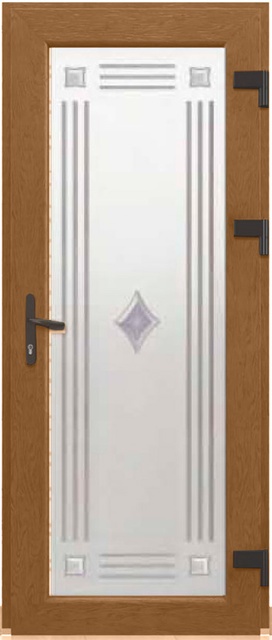 Двері металопластикові Модель Dekor-036 Золотий дуб (900х2000 мм)