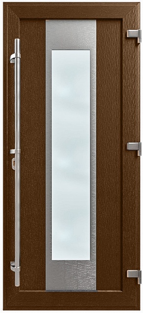 Дверь металлопластиковая Модель HPL-003 Орех (940х2005 мм)
