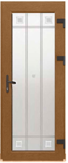 Двері металопластикові Модель Dekor-026 Золотий дуб (900х2000 мм)