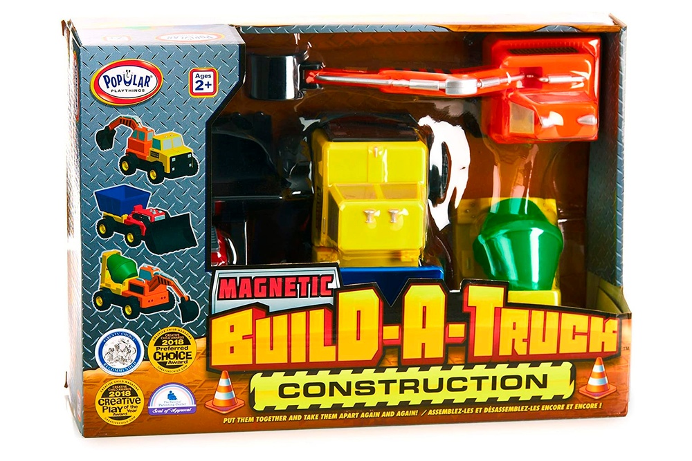 Детский конструктор Popular Playthings машинка (бетономешалка, грузовик, бульдозер, экскаватор)