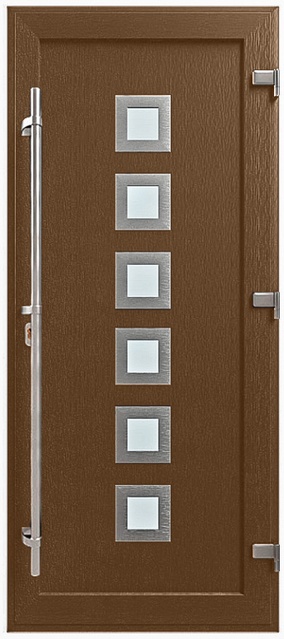 Дверь металлопластиковая Модель HPL-012 Темный дуб (940х2005 мм)