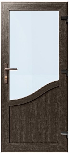 Дверь металлопластиковая Модель №009 Темный дуб (900х2000 мм)