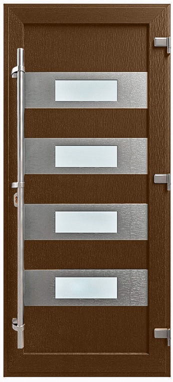 Дверь металлопластиковая Модель HPL-005 Темный дуб (940х2005 мм)