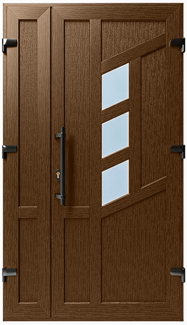 Двери металлопластиковые Модель №038 Орех (1150х2000 мм)