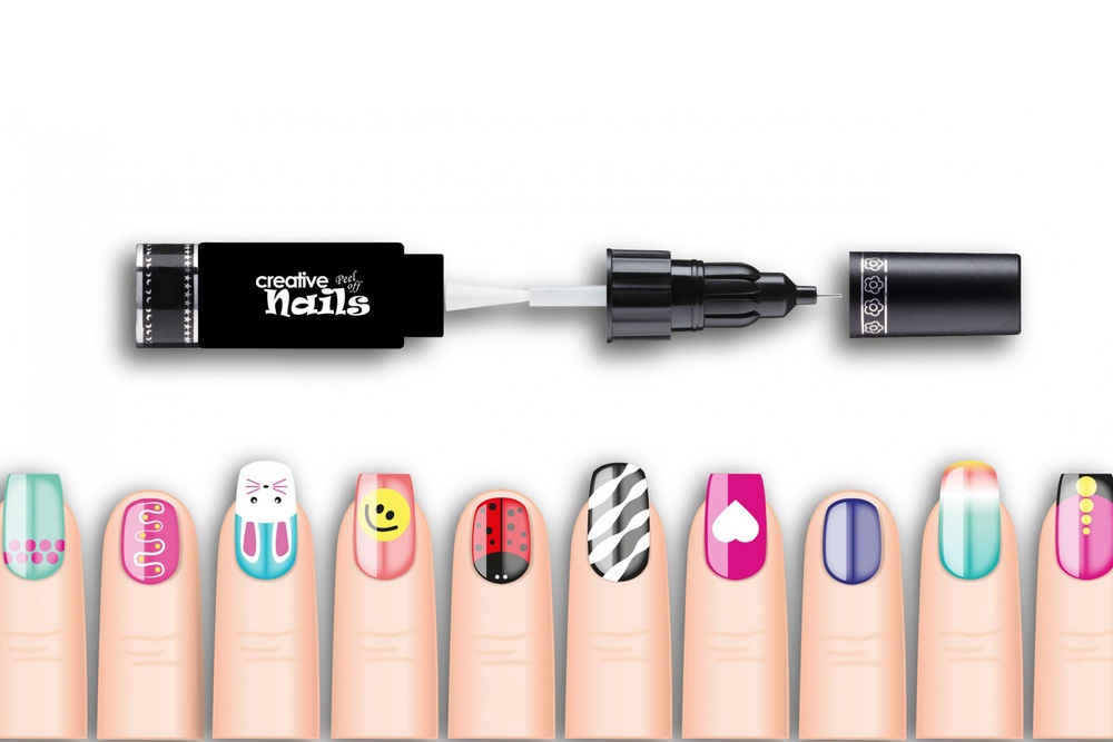 Детский лак-карандаш для ногтей Malinos Creative Nails на водной основе (2 цвета чёрний + белый)