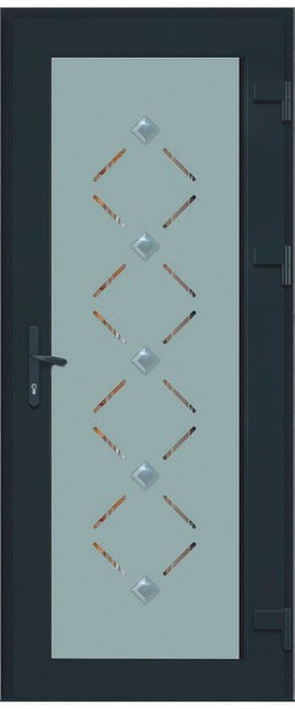 Дверь металлопластиковая Модель Dekor-021 Антрацит (900х2000 мм)