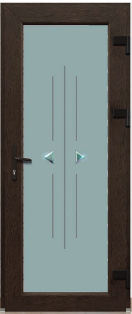 Двері металопластикові Модель Dekor-024 Темний дуб (900х2000 мм)