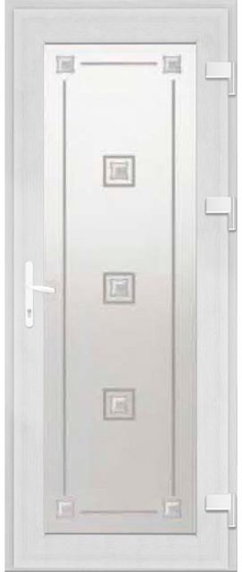 Дверь металлопластиковая Модель Dekor-031 Белый (900х2000 мм)