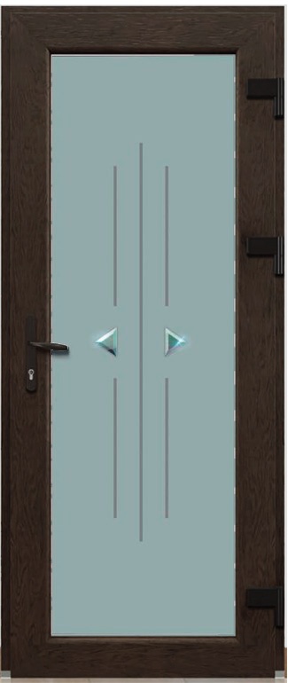 Дверь металлопластиковая Модель Dekor-024 Темный дуб (900х2000 мм)