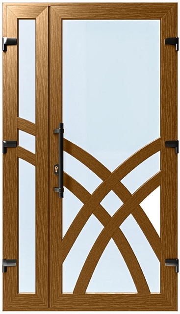 Дверь металлопластиковая Модель №027 Золотой дуб (1150х2000 мм)