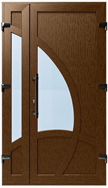 Двери металлопластиковые Модель №025 Орех (1150х2000 мм)