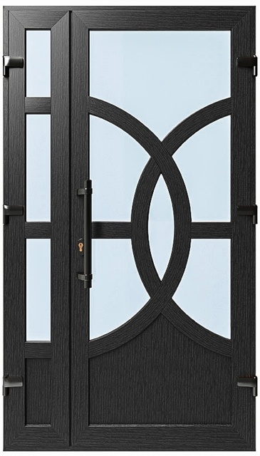Дверь металлопластиковая Модель №024 Антрацит (1150х2000 мм)