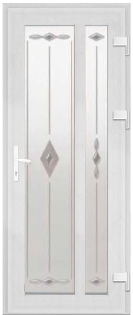 Дверь металлопластиковая Модель Dekor-029 Белый (900х2000 мм)