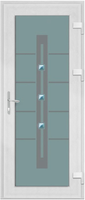 Дверь металлопластиковая Модель Dekor-004 Белый (900х2000 мм)