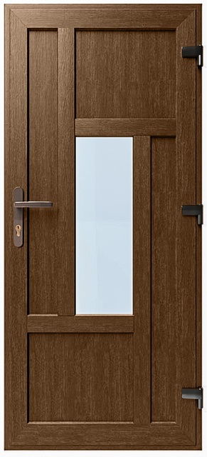 Дверь металлопластиковая Модель №011 Орех (900х2000 мм)