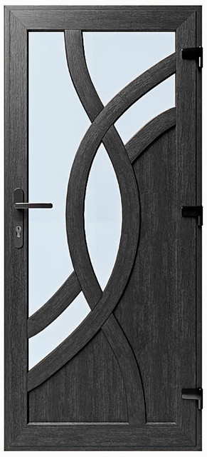 Дверь металлопластиковая Модель №017 Антрацит (900х2000 мм)