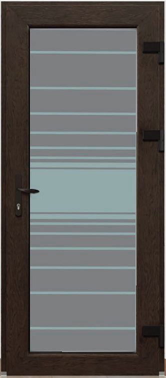 Дверь металлопластиковая Модель Dekor-010 Темный дуб (900х2000 мм)