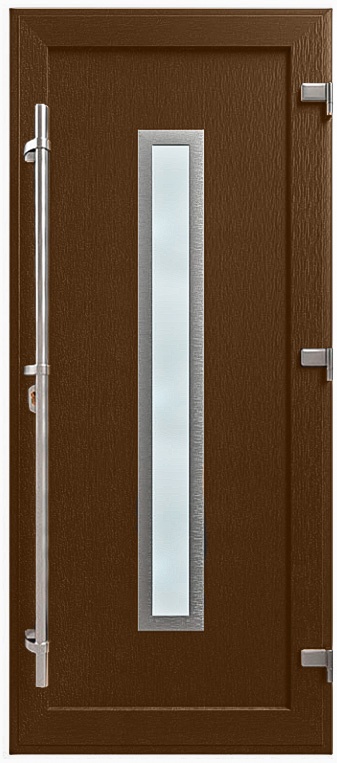 Дверь металлопластиковая Модель HPL-007 Орех (940х2005 мм)