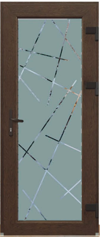 Дверь металлопластиковая Модель Dekor-007 Орех (900х2000 мм)