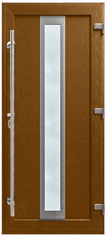 Дверь металлопластиковая Модель HPL-009 Золотой дуб (940х2005 мм)