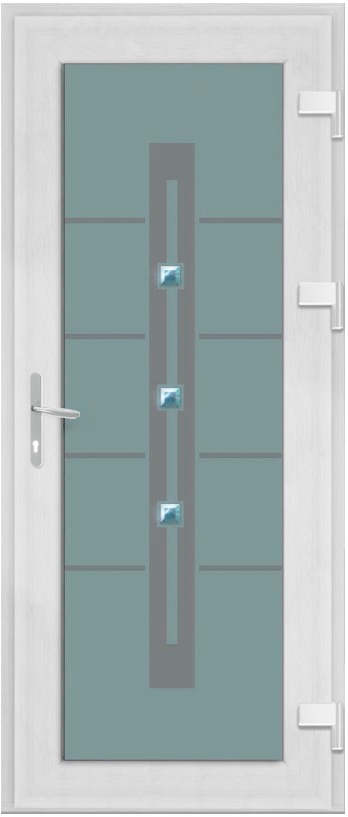 Дверь металлопластиковая Модель Dekor-004 Белый (900х2000 мм)