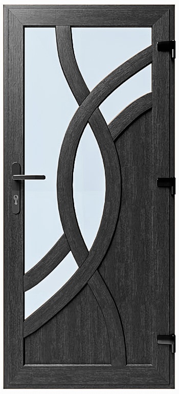 Дверь металлопластиковая Модель №017 Антрацит (900х2000 мм)