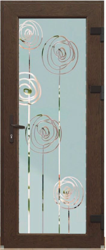 Дверь металлопластиковая Модель Dekor-015 Орех (900х2000 мм)