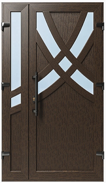 Дверь металлопластиковая Модель №032 Темный дуб (1150х2000 мм)