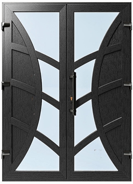 Дверь металлопластиковая Модель №049 Антрацит (1400х2000 мм)