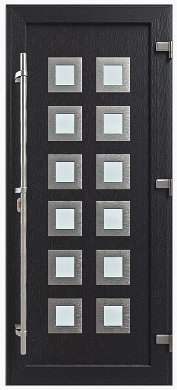 Дверь металлопластиковая Модель HPL-013 Антрацит (940х2005 мм)