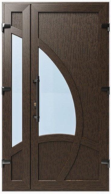 Дверь металлопластиковая Модель №025 Темный дуб (1150х2000 мм)