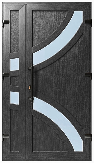 Дверь металлопластиковая Модель №037 Антрацит (1150х2000 мм)