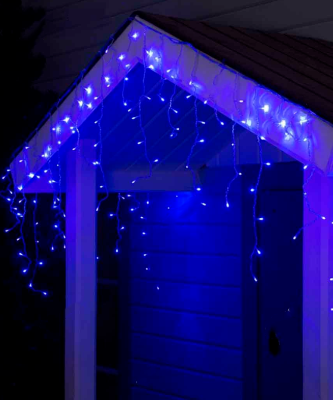 Гірлянда Бахрома 200 LED 5м*0.5м, з синім кольором ламп