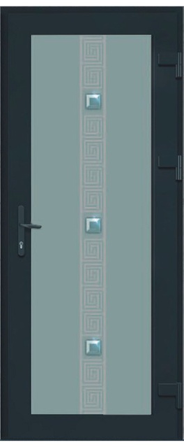 Дверь металлопластиковая Модель Dekor-023 Антрацит (900х2000 мм)