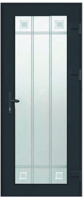 Дверь металлопластиковая Модель Dekor-026 Антрацит (900х2000 мм)