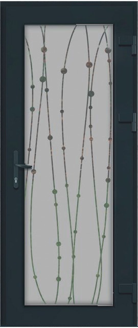 Дверь металлопластиковая Модель Dekor-014 Антрацит (900х2000 мм)