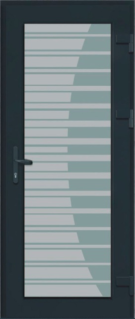Дверь металлопластиковая Модель Dekor-002 Антрацит (900х2000 мм)