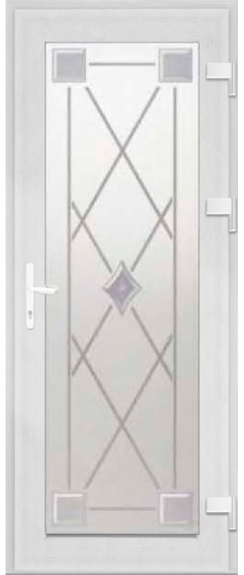Дверь металлопластиковая Модель Dekor-037 Белый (900х2000 мм)