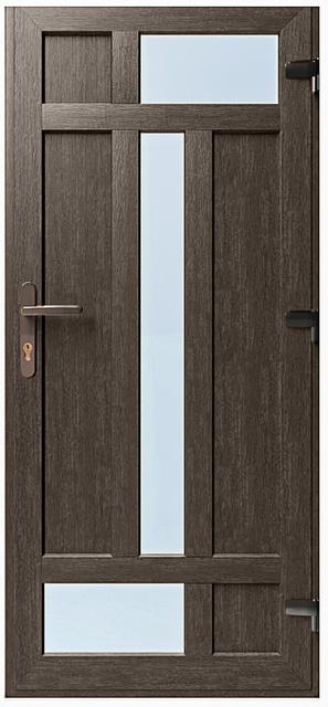 Дверь металлопластиковая Модель №018 Темный дуб (900х2000 мм)
