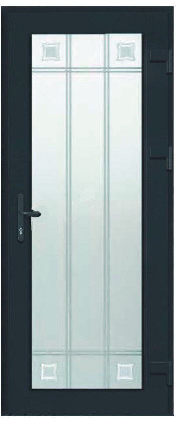Двері металопластикові Модель Dekor-026 Антрацит (900х2000 мм)