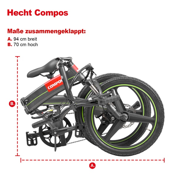 Велосипед на акумуляторній батареї HECHT COMPOS GRAPHITE