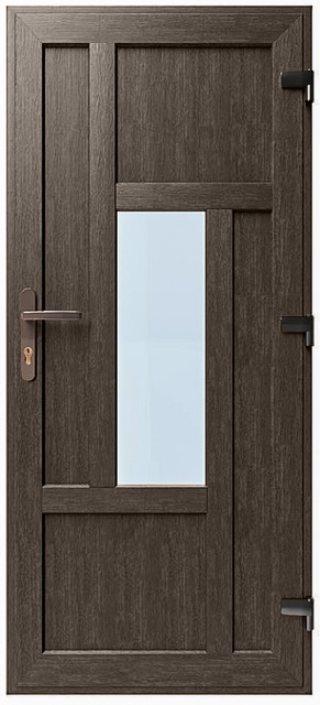 Дверь металлопластиковая Модель №011 Темный дуб (900х2000 мм)