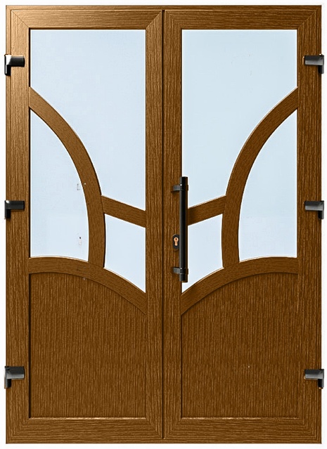 Дверь металлопластиковая Модель №042 Золотой дуб (1400х2000 мм)