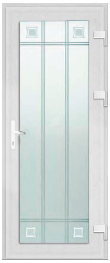 Дверь металлопластиковая Модель Dekor-026 Белый (900х2000 мм)