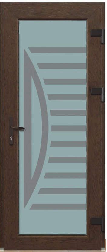 Дверь металлопластиковая Модель Dekor-006 Орех (900х2000 мм)