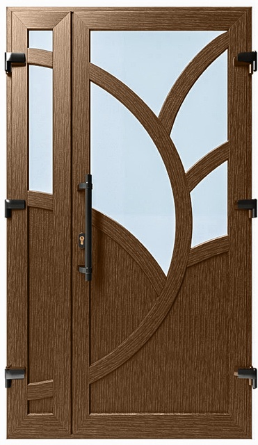 Дверь металлопластиковая Модель №033 Орех (1150х2000 мм)