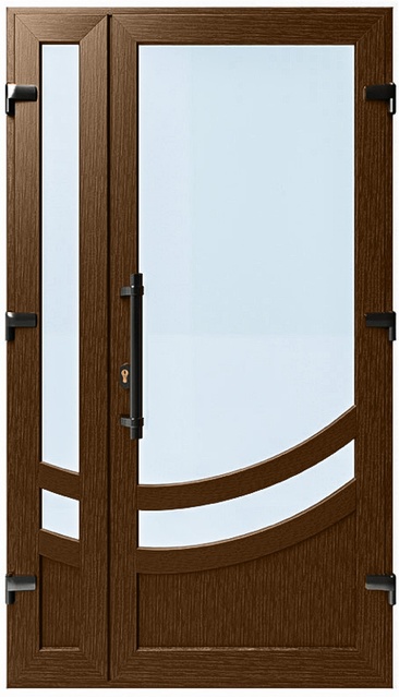 Дверь металлопластиковая Модель №026 Орех (1150х2000 мм)