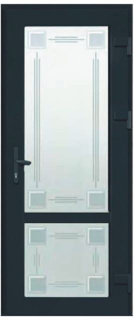 Дверь металлопластиковая Модель Dekor-027 Антрацит (900х2000 мм)