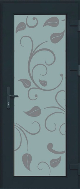 Дверь металлопластиковая Модель Dekor-016 Антрацит (900х2000 мм)