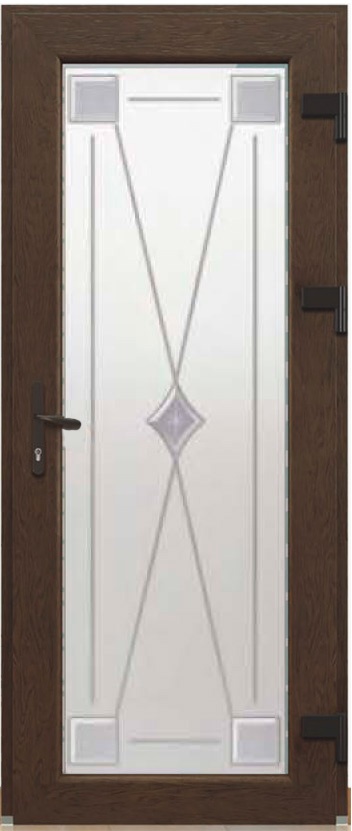 Дверь металлопластиковая Модель Dekor-028 Орех (900х2000 мм)